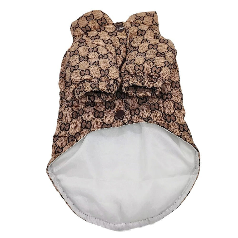 Dog clothes, autumn and winter coats, waterproof and windproof Teddy Schnauzer Pomeranian Chihuahua pet trendy clothing