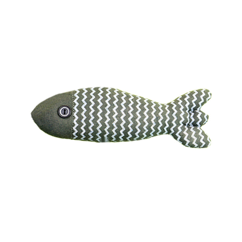 Cat Toy Cat Amusement Linen Fish Self-entertainment Catnip Fish Bite-resistant Cat Amusement Stick Simulation Mint Fish Pet Toy