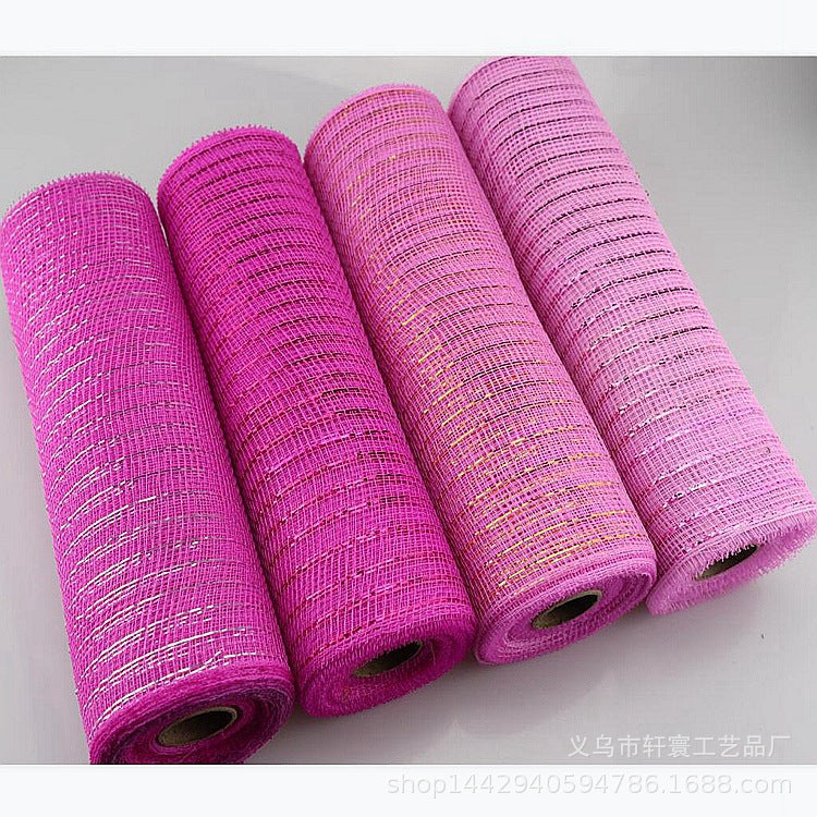 Flower packaging network Amazon Christmas ribbons mesh plastic multiple gold wire mesh Halloween Easter