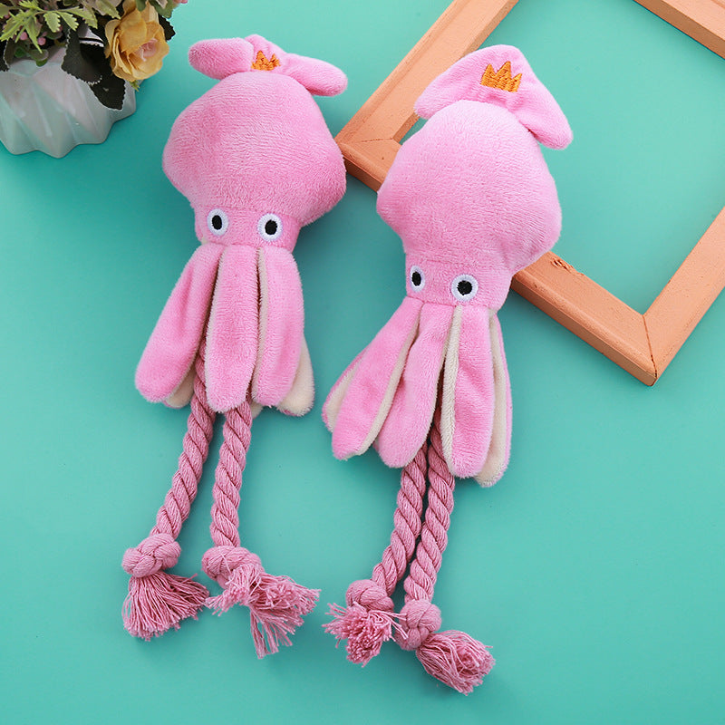 Dog toy manufacturer, sound-making cotton rope, octopus, bite-resistant, teeth-cleaning interactive pet toys, spot direct sales, cat supplies