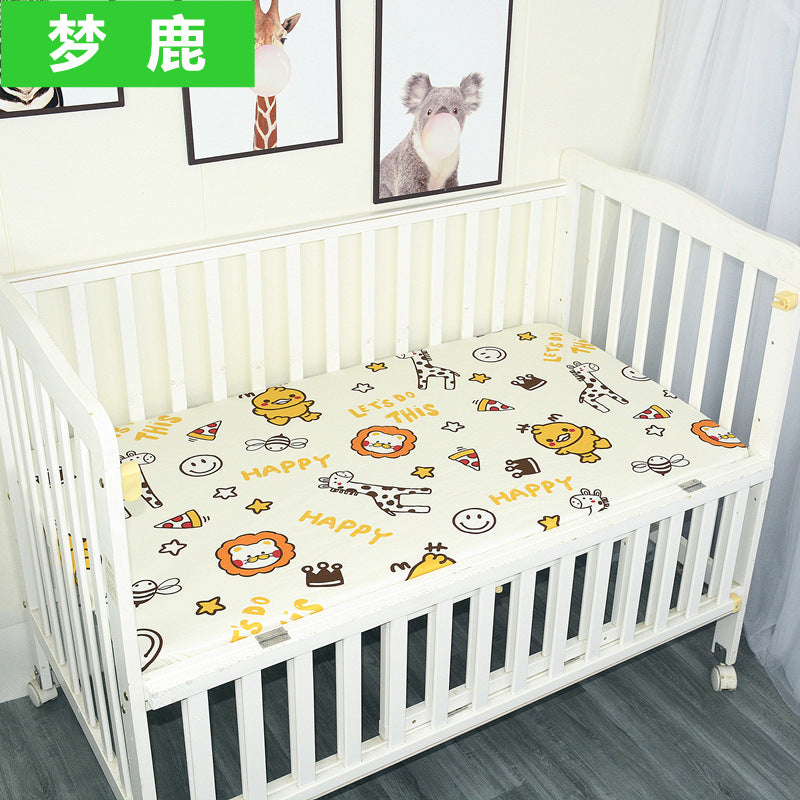 Foreign trade pure cotton crib bed sheet baby maternal and infant products ins children cartoon bed cover wholesale