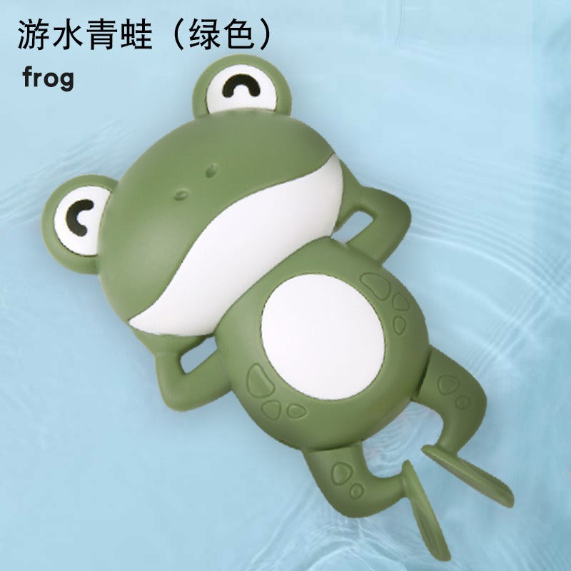 Douyin hot selling children's bathroom water swimming little penguin crab chain cool swim baby bath water toys