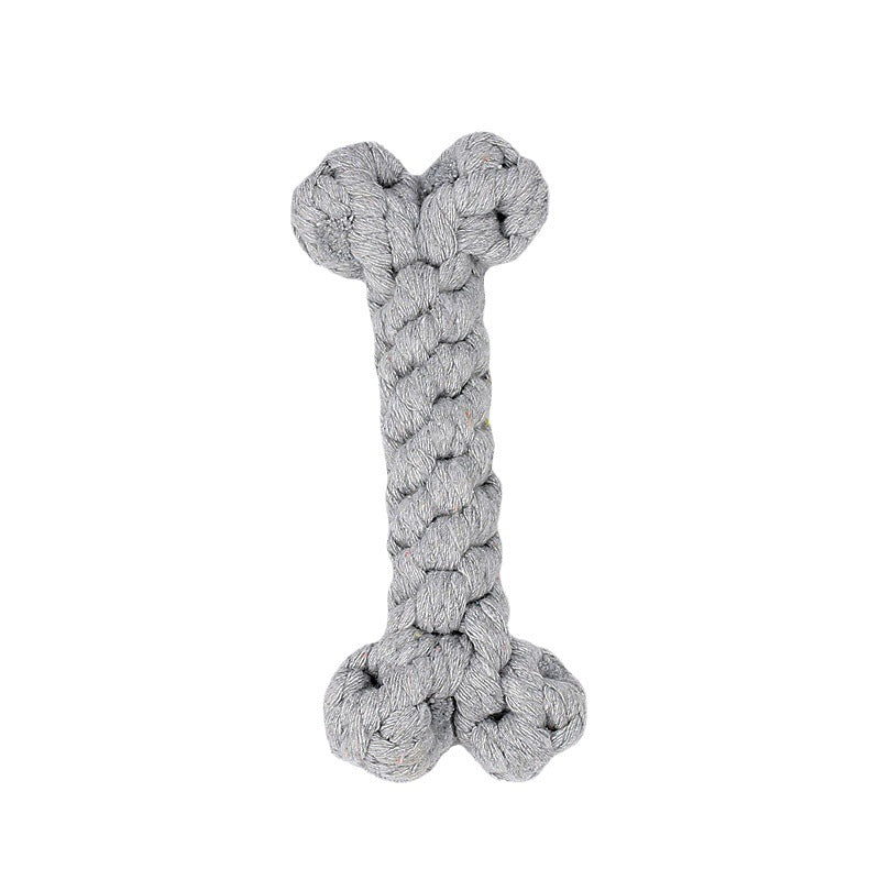 Amazon hot selling pet cotton rope dog toy braided bone shape pet supplies chew-resistant teething dog toy