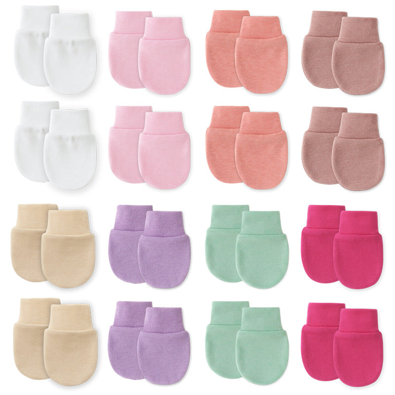 2023 Spring, Summer and Autumn Thin Newborn Anti-scratch Gloves Baby Anti-scratch Face Comfortable Breathable Newborn Baby Protective Gloves
