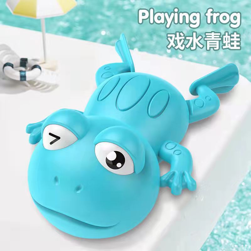 Douyin hot selling children's bathroom water swimming little penguin crab chain cool swim baby bath water toys
