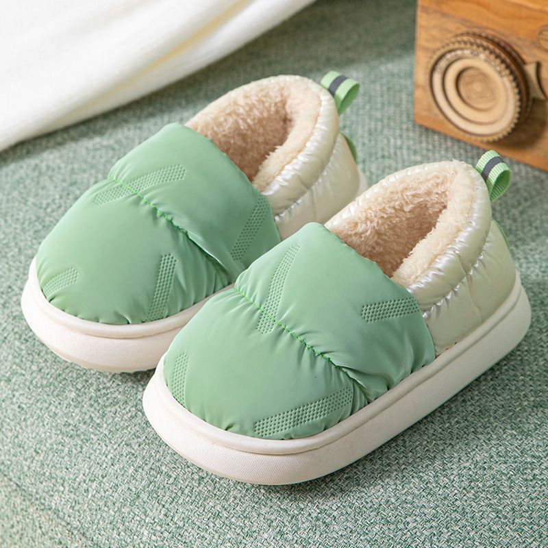 Boys' slippers, children's cotton slippers, winter bag heel, non-slip small and medium-sized children's thick soft bottom plus velvet warm baby cotton shoes