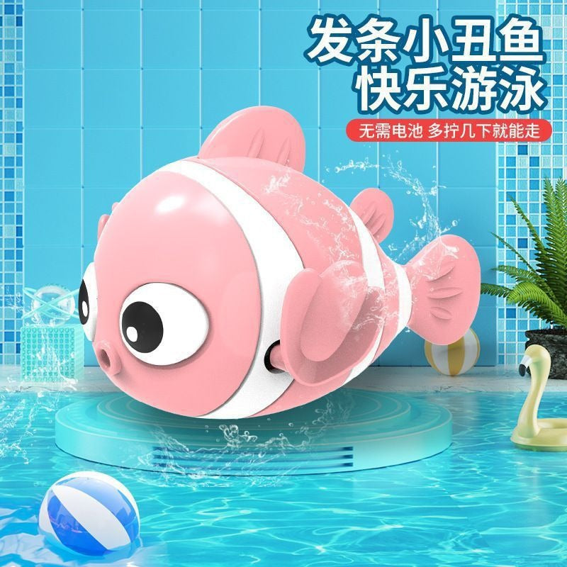 Douyin hot selling children's bathroom water swimming little penguin crab chain cool swim baby bath water toys