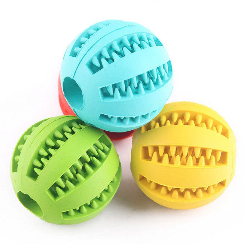 Pet chew-resistant teething toy ball rubber elastic ball Border Collie toy to amuse dogs interactive self-entertainment and relieve boredom leaking food ball
