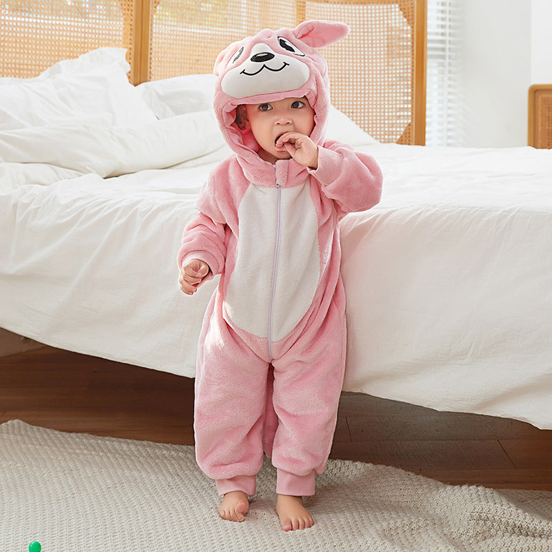 MICHLEY cross-border children's animal jumpsuits crawling clothes baby large size crawling clothes infant flannel crawling clothes