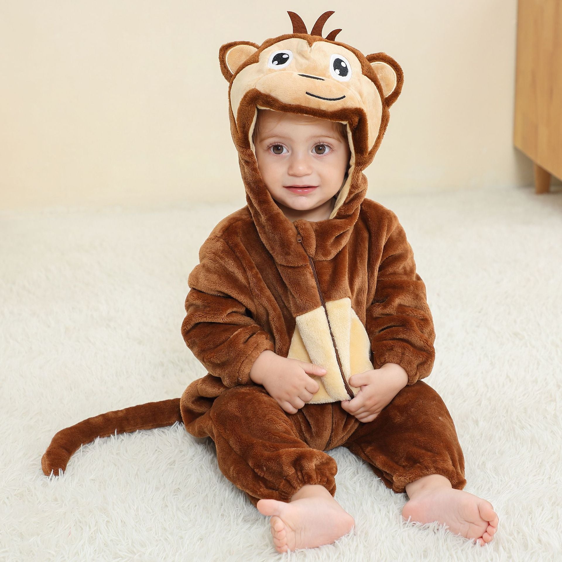 MICHLEY cross-border children's animal jumpsuits crawling clothes baby large size crawling clothes infant flannel crawling clothes