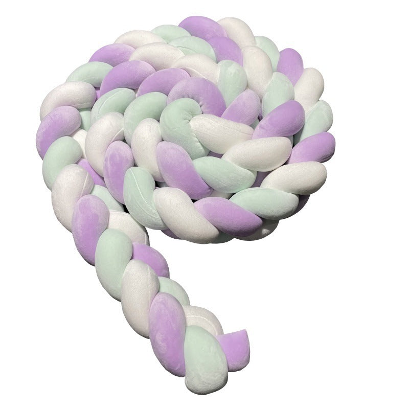 Baby crib surround ins new hand-woven long knotted ball three-strand braid anti-collision soft bag baby crib surround