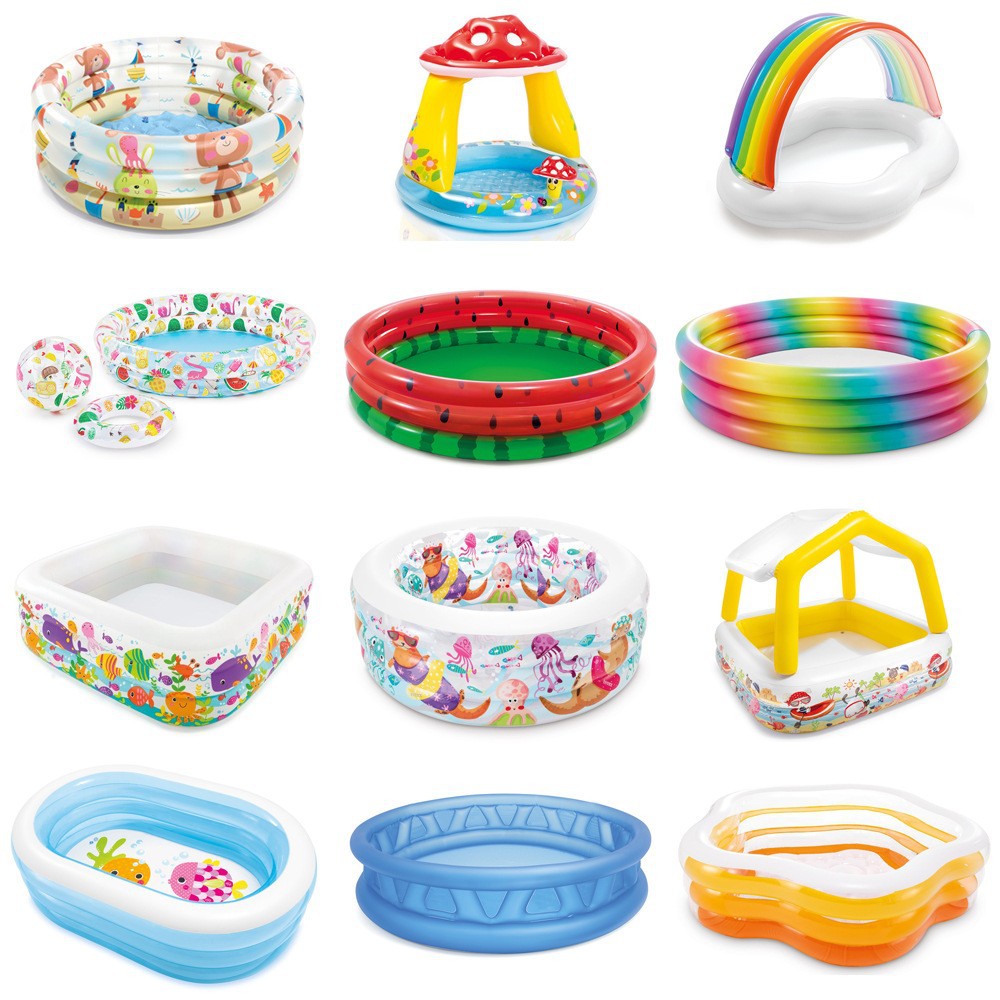 INTEX thickened swimming pool fishing pool inflatable ball pool baby paddling pool swimming pool home with slide swimming pool