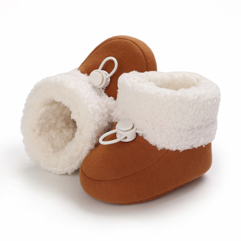Winter baby cotton shoes 0-1 years old soft sole boy and girl baby snow boots