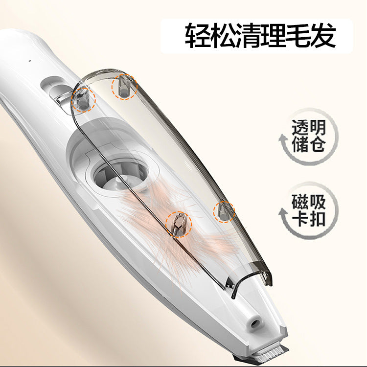 Pet electric hair shaver with light for cats and dogs to shave their feet, palms and ears