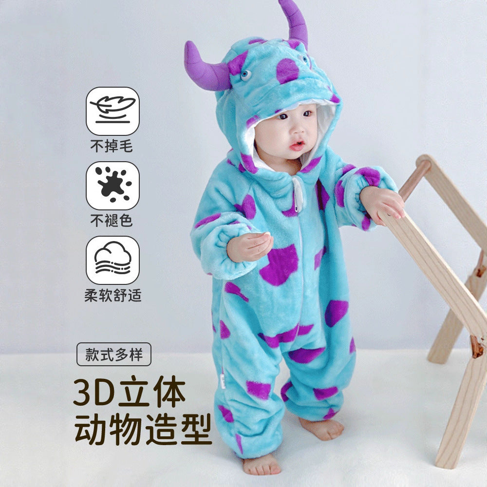 Autumn baby clothes jumpsuit thick baby children pajamas outdoor clothes Anyang children's clothing type A long-sleeved climbing clothes