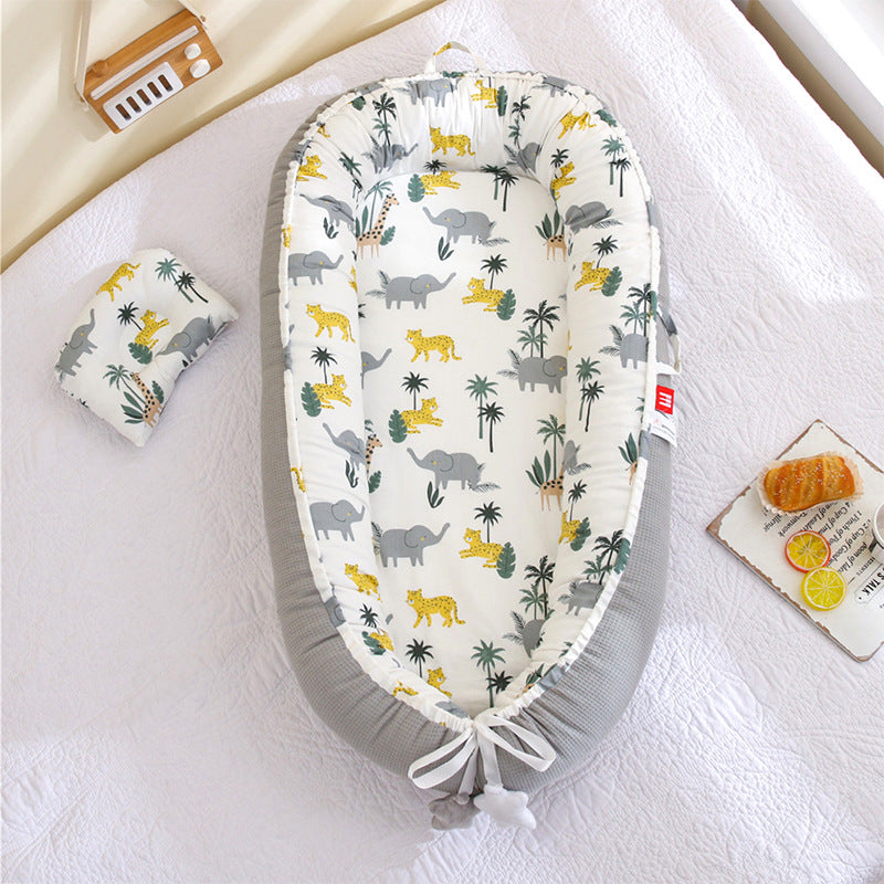 Hemei honeycomb breathable detachable and washable portable baby bed mid-bed bionic baby nest baby pillow travel baby bed