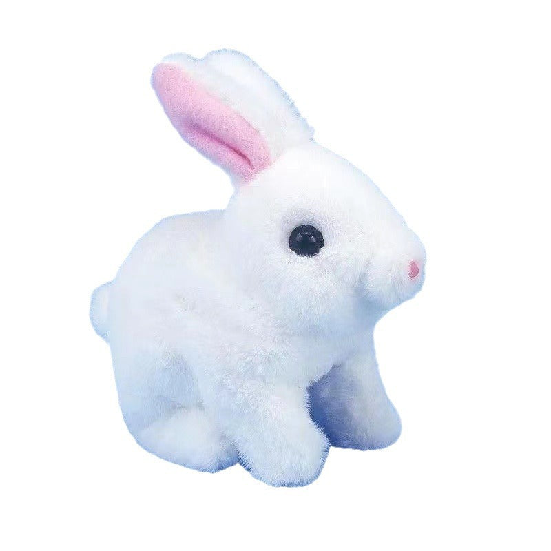 Simulation electric rabbit can walk, call and shake ears plush toy pet bunny birthday gift for girls