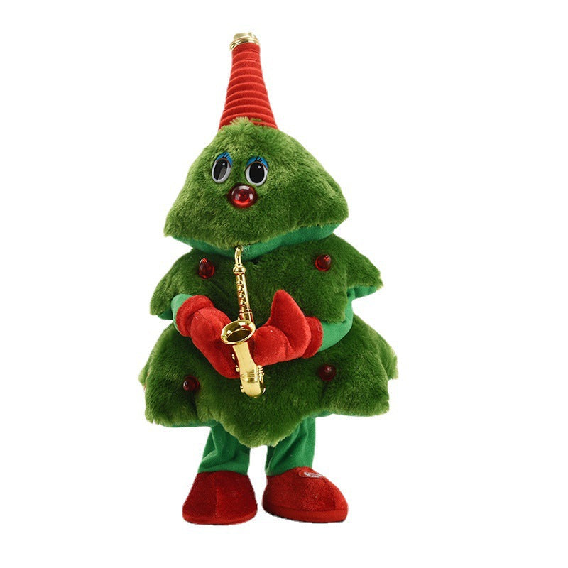 Singing and dancing Christmas tree electric swing plush Christmas toy luminous dancing Christmas tree Christmas Halloween