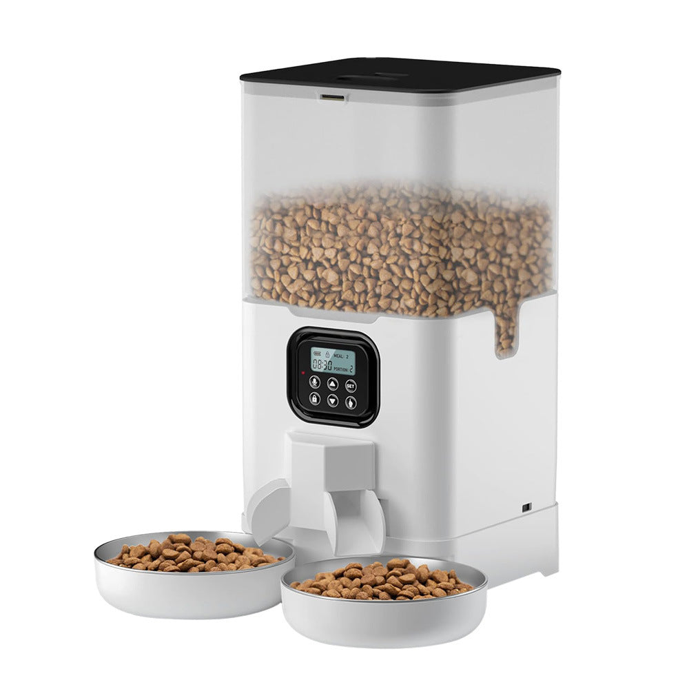 Pet fully automatic APP feeder square cat and dog feeder WIFI intelligent timing quantitative double meal feeder