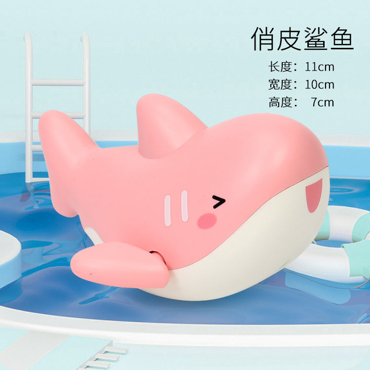 Douyin hot selling children's bathroom water swimming little penguin crab chain cool swim baby bath water toys