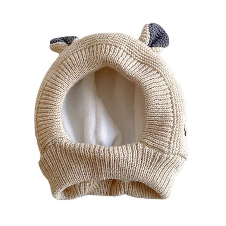 Winter plus velvet thickened children's baby rabbit ears ear protection baby boys and girls knitted hat cute wool hat