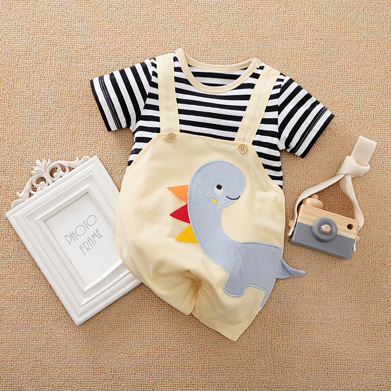 Category A baby clothes short-sleeved cotton cross-border summer foreign trade ins style baby short crawling jumpsuit one piece drop shipping