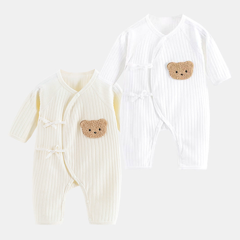 Newborn clothes boneless butterfly clothes four seasons monk clothes baby net celebrity bear bottom thin baby jumpsuit
