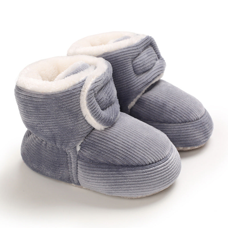 Baby shoes soft-soled shoes thickened spot toddler shoes warm cotton shoes plus velvet baby boots 0-1 years old snow boots