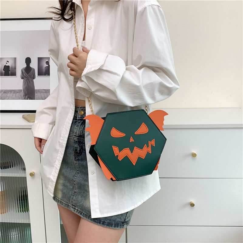 2023 autumn new funny pumpkin bag European and American Halloween niche design fashionable exquisite creative trend bag