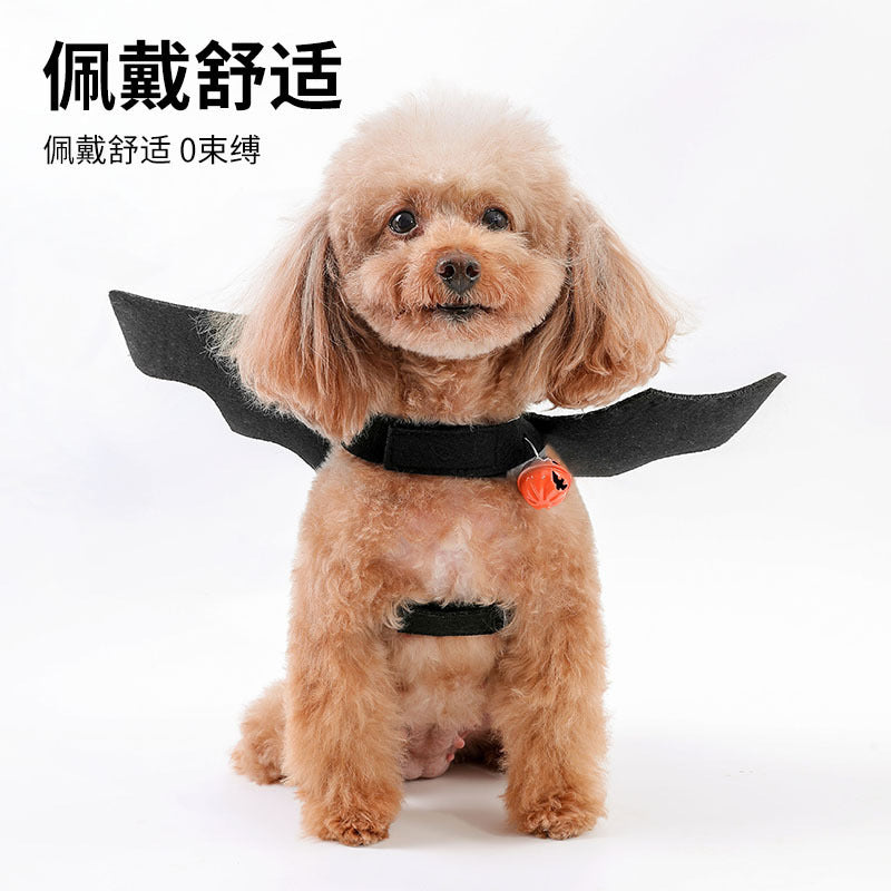 Cross-border cat clothes Halloween dog costumes pet clothes bat wings bell style transformation clothes