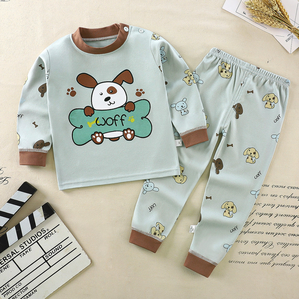 Children's underwear set cotton pajamas girls baby long johns cotton boys home clothes children's clothing wholesale
