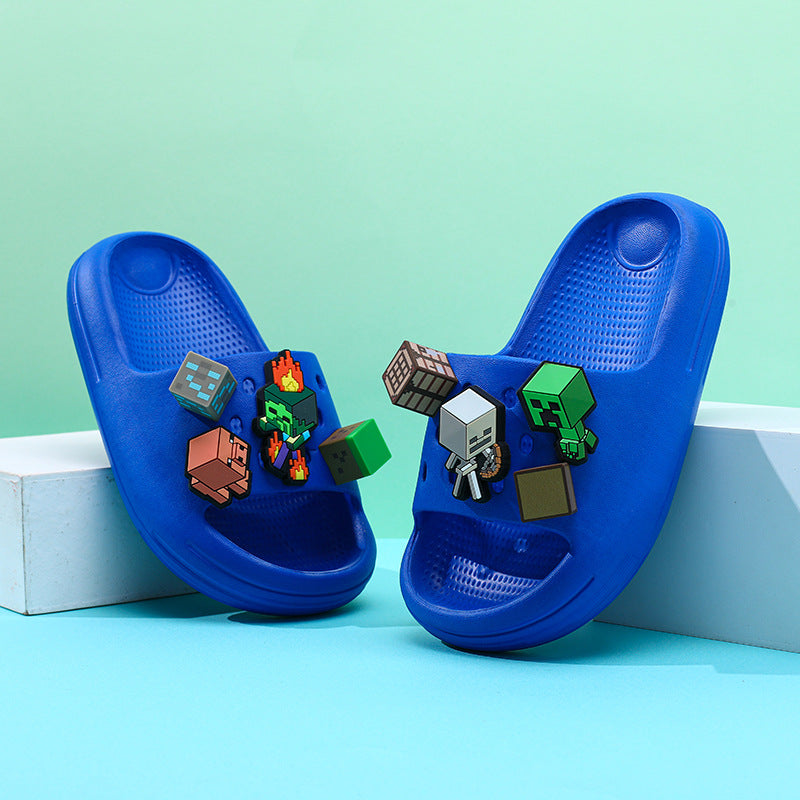 My world children's slippers boys sandals summer new boys baby medium and large children cartoon soft bottom sandals