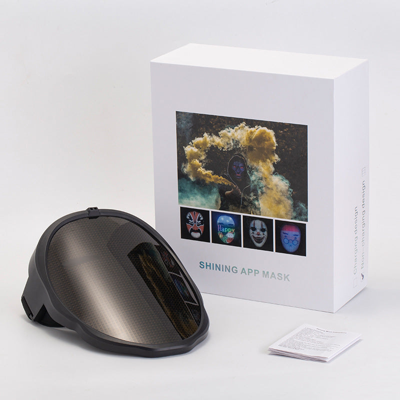 Halloween colorful LED light-up APP mask party party charging diy dynamic light mask bright mask