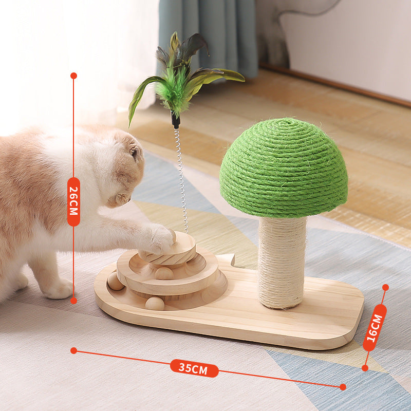 Cat Scraper Pet Cat Tree Toys Climbing Frame Toy Cat Sisal Scratch Ball Toy Funny Thick Wood Scratching Post For Cat Play Toys