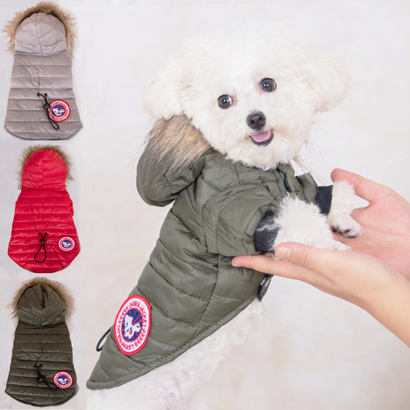 Pet clothes Dog clothes Fashion hooded jacket Autumn and winter warm dog clothes Teddy small and medium dogs