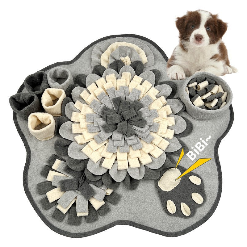 Pet Sniffing Mat Dog Sniffing Mat Toy Slow Eating Blanket Food Hiding Puzzle Sound Squeaky Flower Type
