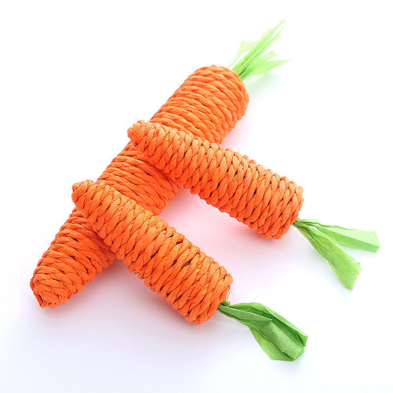 Pet cat toy cute paper rope carrot chewing toy teasing cat pet supplies factory spot wholesale cross-border