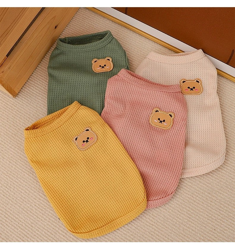 Cat clothes anti-hair shedding dog vest Teddy cat thin kitten summer blue cat super soft pet clothes