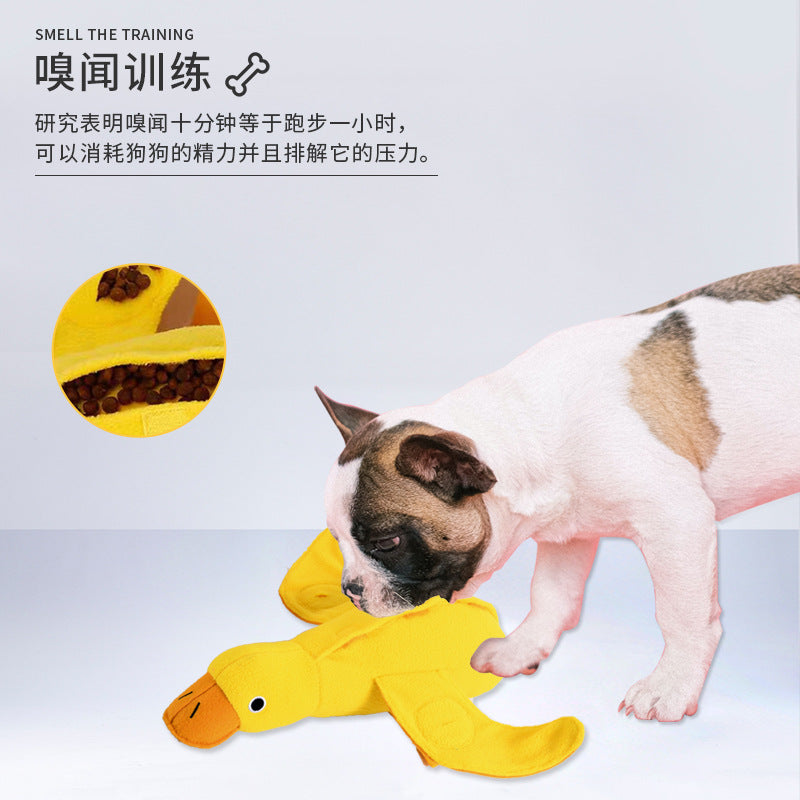 Dog vocalizing pet plush toy duck doll training play sniffing and molaring pet supplies food leakage toy