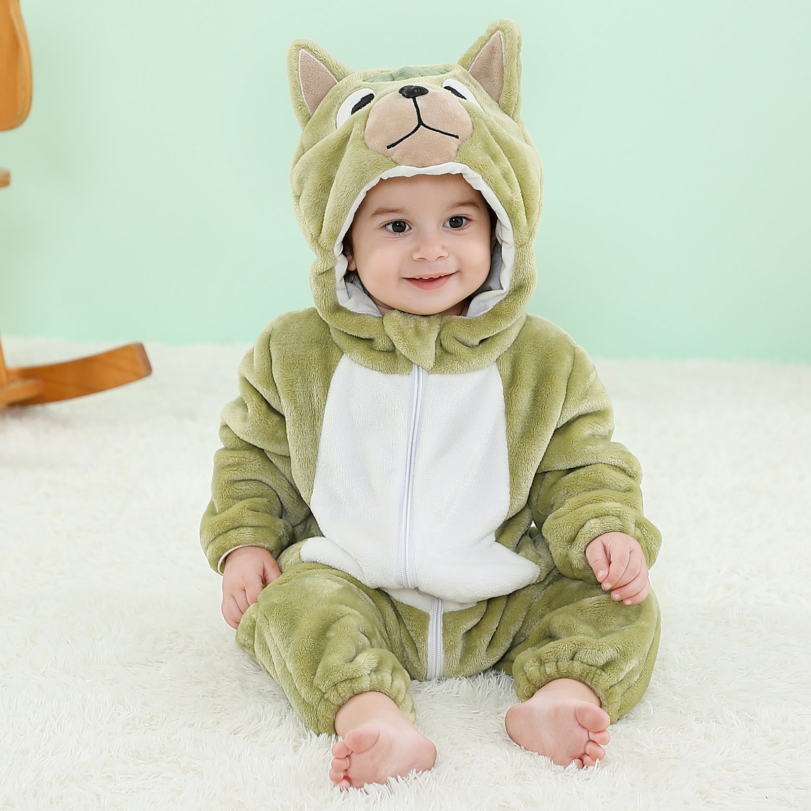 MICHLEY cross-border children's animal jumpsuits crawling clothes baby large size crawling clothes infant flannel crawling clothes