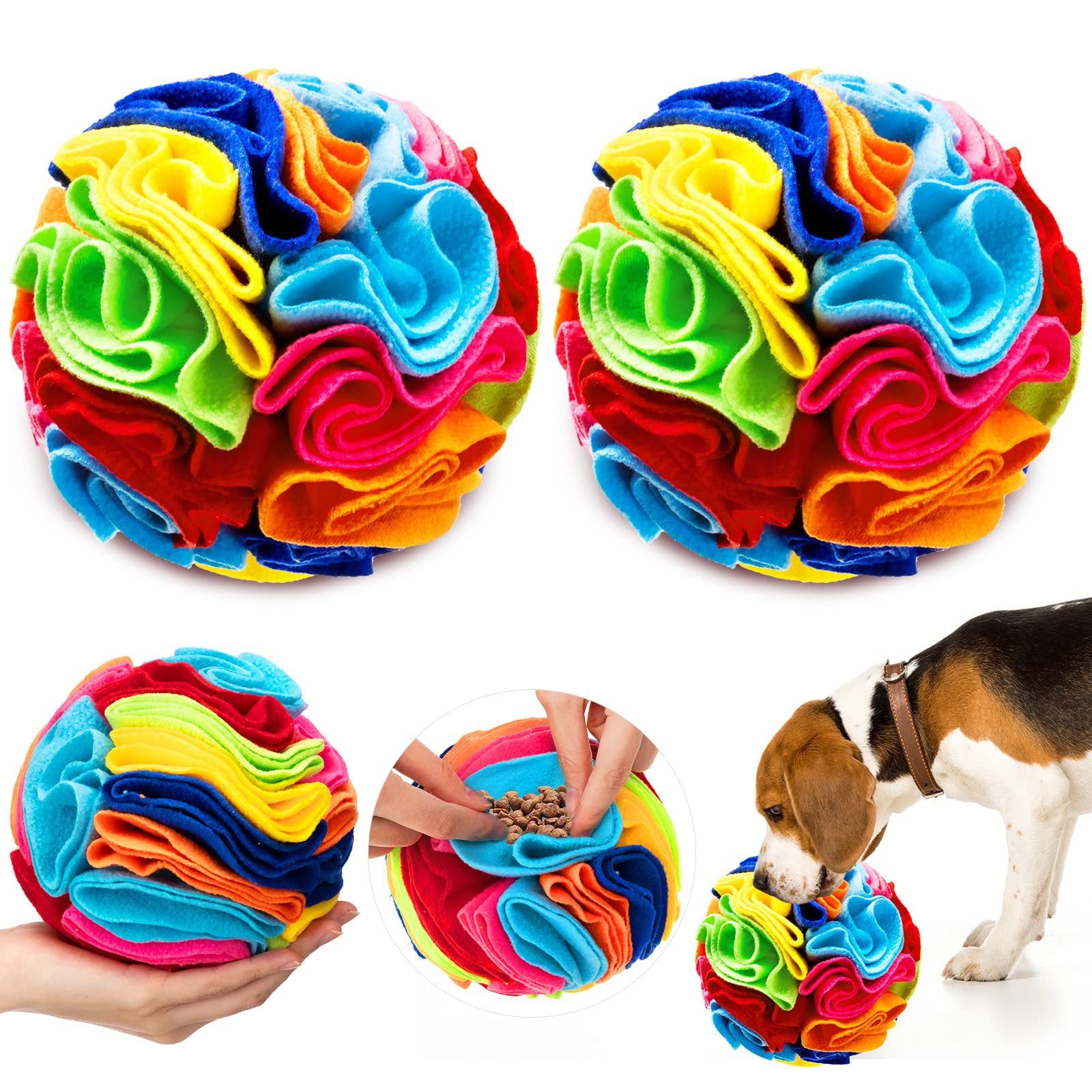 Cross-border hot selling pet sniffing pad dog sniffing ball pet sniffing snack ball pet toy rainbow ball