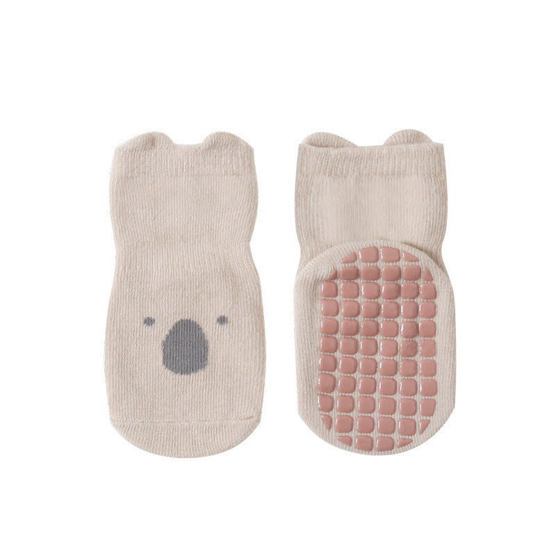 New spring and autumn children's floor socks combed cotton baby socks baby non-slip toddler socks cartoon middle tube cotton socks