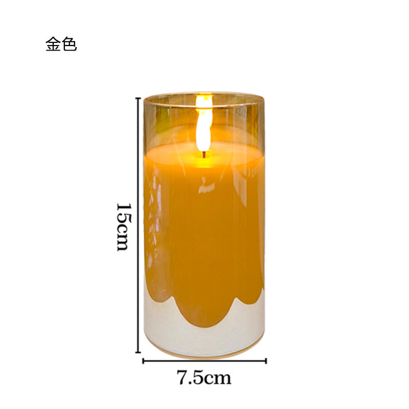 Glass shell electronic candle lamp with replaceable battery party romantic atmosphere lamp Christmas Halloween decoration lamp