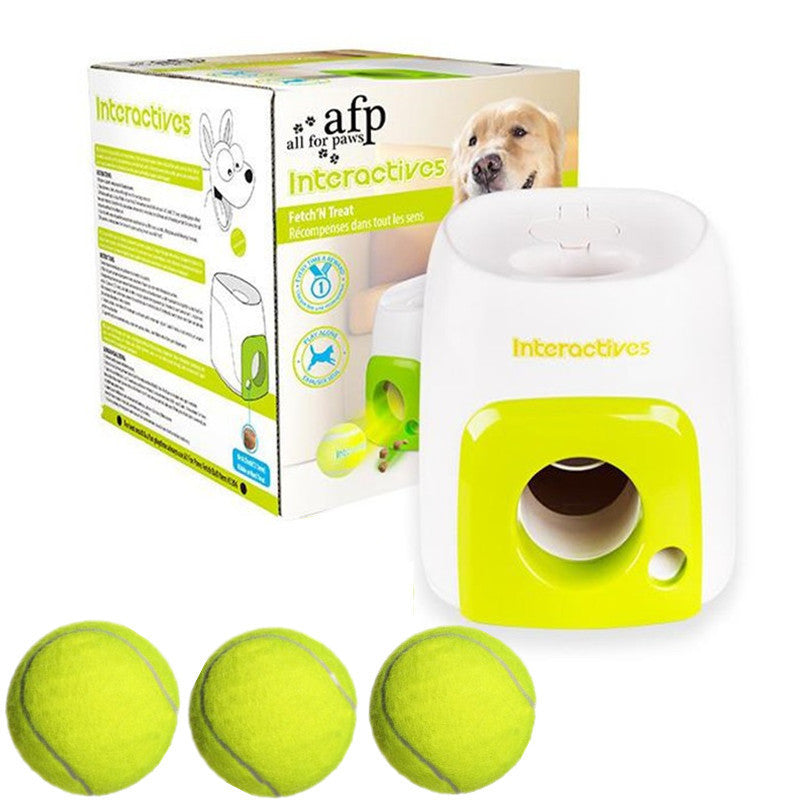 Amazon Dog Interactive Training Reward Machine Smart Pet Feeder Tennis Ball Feeder Toy Pet Supplies