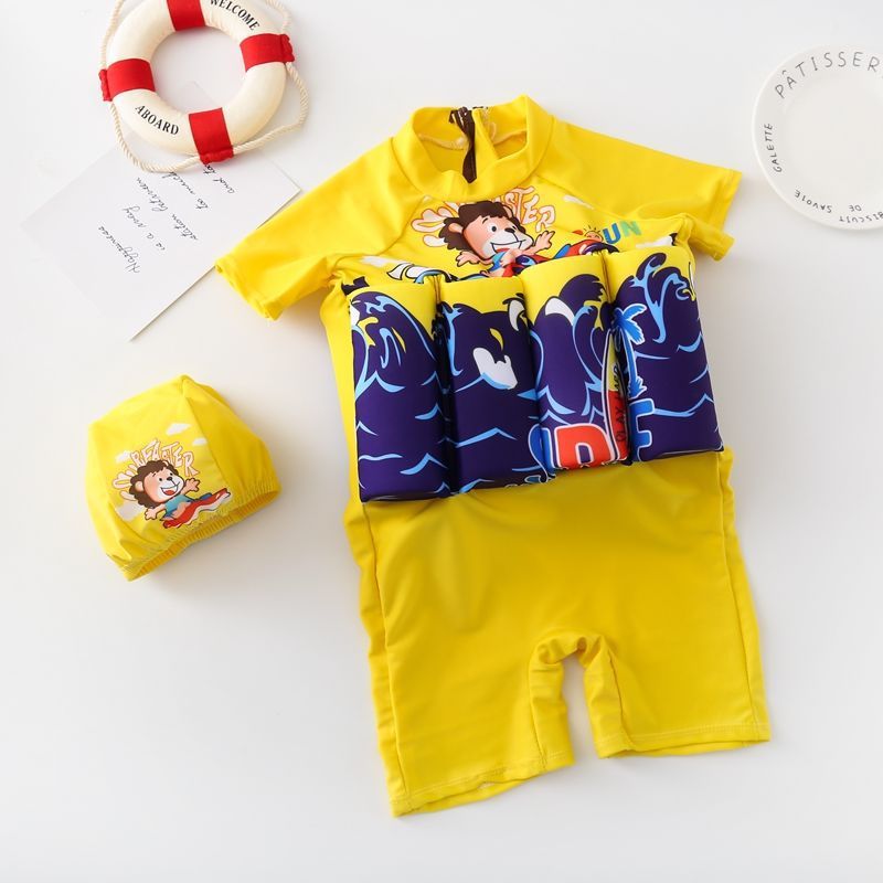Uoa2023 new children's swimsuit one-piece buoyancy boys and girls swimsuit baby cute swimming equipment summer