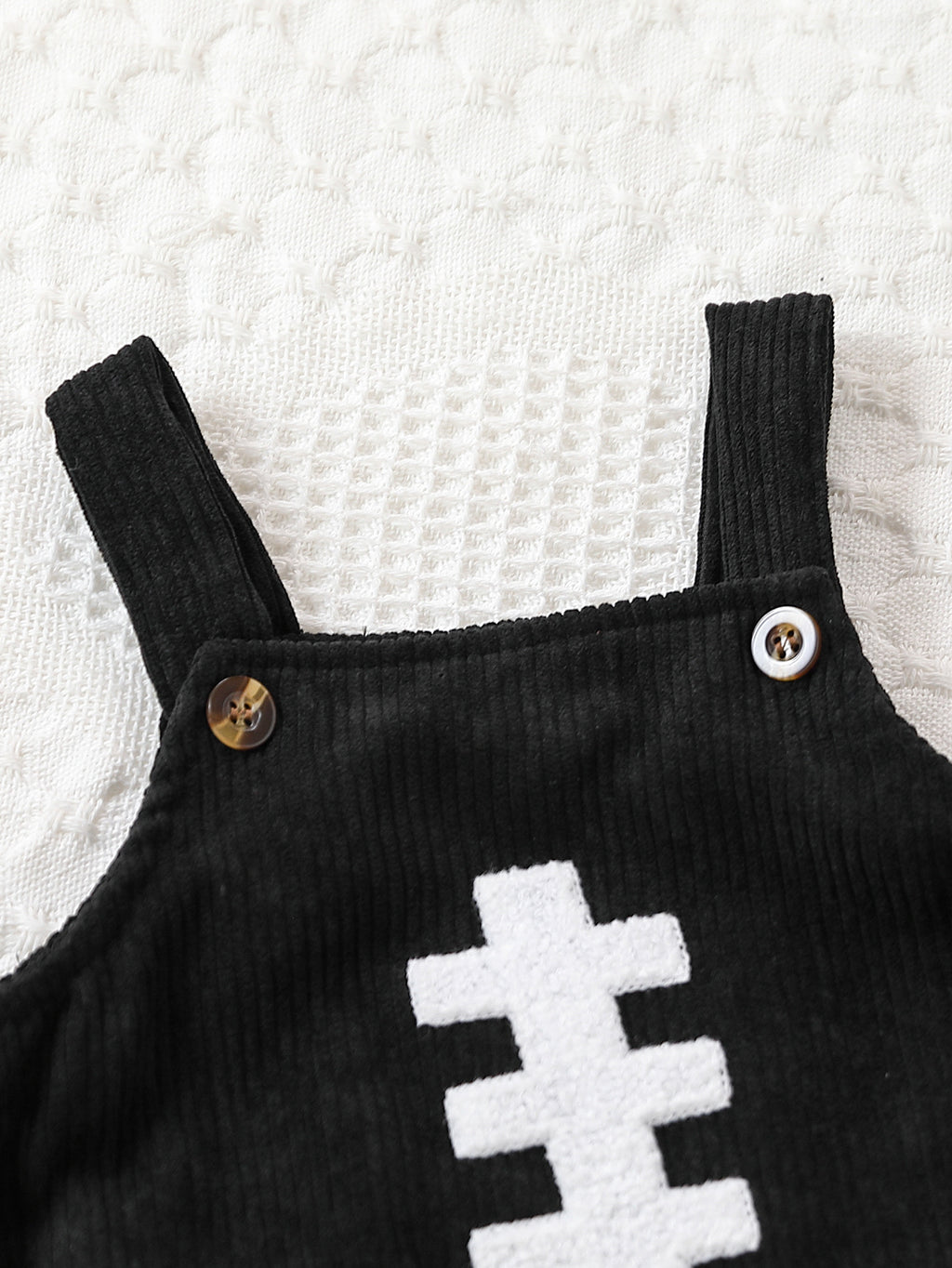 New spring and autumn baby boys and girls corduroy sling rugby embroidered triangle jumpsuit romper crawling clothes