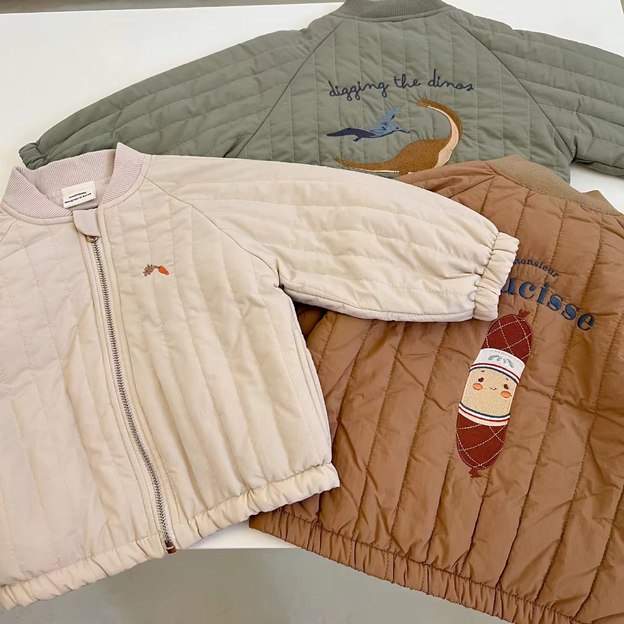 Children's cotton clothes thickened men and women autumn and winter styles children's cartoon baseball jacket quilted baby cotton jacket in stock