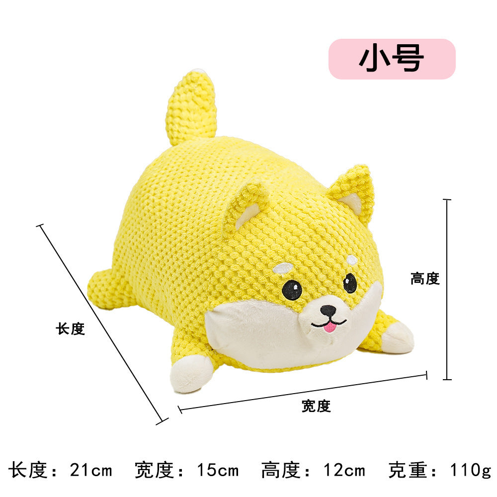 Plush Dog French Bulldog Bite-resistant Ball Rope Sounding Toy Fruit Cartoon Animal Cat Kitten Pet Supplies