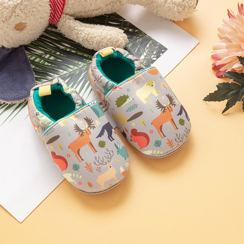 Factory direct sales baby soft sole toddler shoes 0-1-2 years old boys and girls baby shoes fashionable home non-slip baby shoes