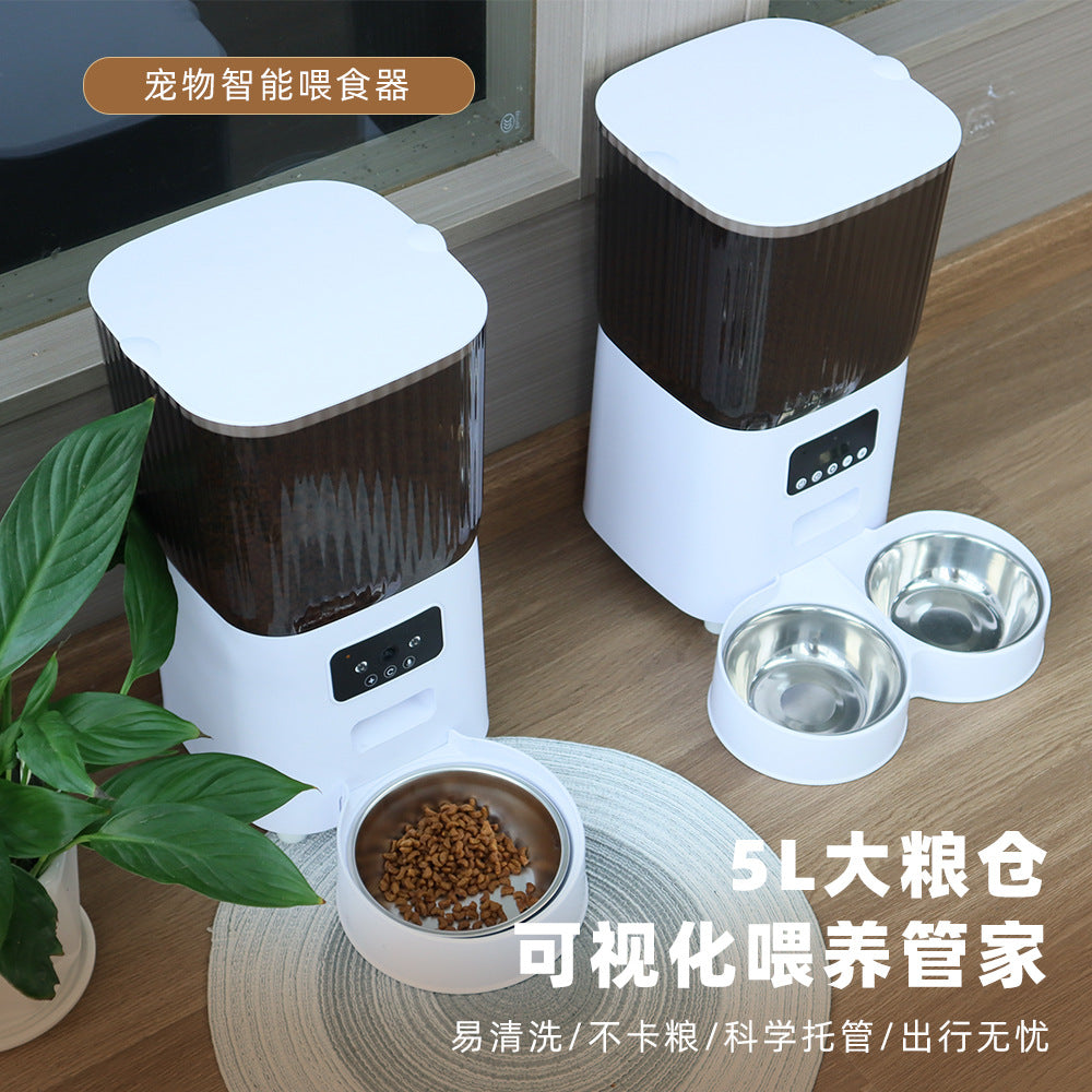 Factory direct pet smart feeder cat automatic feeding bowl dog food cat food remote video feeding machine